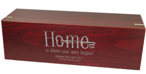 45411-G44 - Single Wine Presentation Box <br> (Home Is Where Your Story Begins)