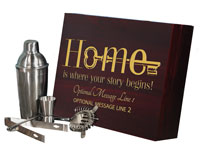 45412-G44 - Rosewood Finish Martini Set  <br> (Home is where your story begins)