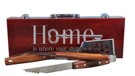 BBQ03-G44 - Rosewood Finish 3-Piece BBQ Set  <br> (Home is where your story begins) 