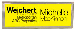 Name Badge - Yellow Designer Full Color w/ Silver Carrier Name Badge 2 Line DBA (1 1/2" x 3") 