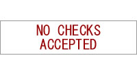 45859 - Stock Sign - Classic Engraved No Checks Accepted (2 x 8)