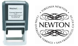 WE-Q43-8 - WEICHERT ADDRESS STAMP W/LABEL Q43 - STY 8