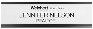 WEICHERT WHITE NAMEPLATE 1 LINE DBA W/ WALL HLDR (2 X 8) 