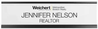 WEICHERT WHITE NAMEPLATE 2 LINE DBA W/ WALL HLDR (2 X 8) 