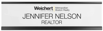 WNP-W-2DBA-W - WEICHERT WHITE NAMEPLATE 2 LINE DBA W/ WALL HLDR (2 X 8) 