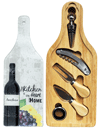 45425 - Cutting Board w/ Wine & Cheese 6 piece set