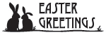 Self-Inking Easter Stamp - EASTER GREETINGS w/BUNNY SILHOUETTE