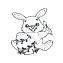 55276 - Self-Inking Easter Stamp - BUNNY w/EGG & PAINTBRUSH