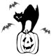 51H48 - Halloween Stock Stamp - PUMPKIN & CAT