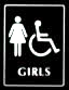 Stock ADA Compliant Sign - Girls/Figure/Access (6 x 8)